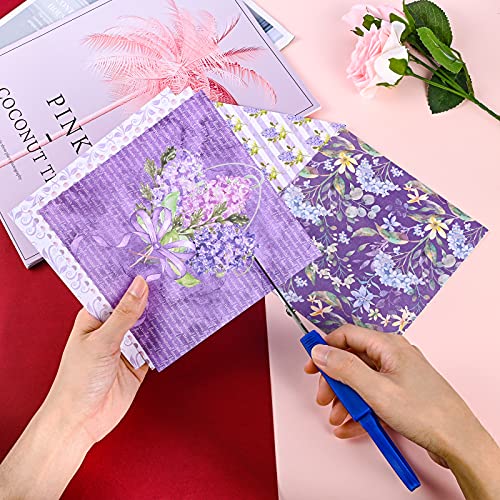 Yarumi Purple Scrapbook Paper Pad | 6" × 6" | Patterned Paper Pack,Spring Garden Themed Floral Scrapbooking Papers,Single-Sided Cardstock Holiday Cardmaking Diy Origami Decorative Craft Paper-24 Pages #TOP7