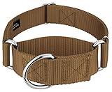 Country Brook Petz - HossFit Jr Wide Martingale Dog Collar - Training Collar with No Buckle - Service Dog Collar for All Pups - Vibrant, Colorful Collection (Coyote Tan, Large)