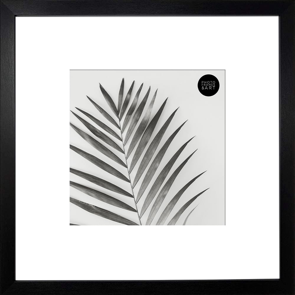 Pf+A Black Real Glass 16X16 For 10X10 - Oxford Picture Frame - 10X10 Frame With Mount/Large Square Frame For 10X10