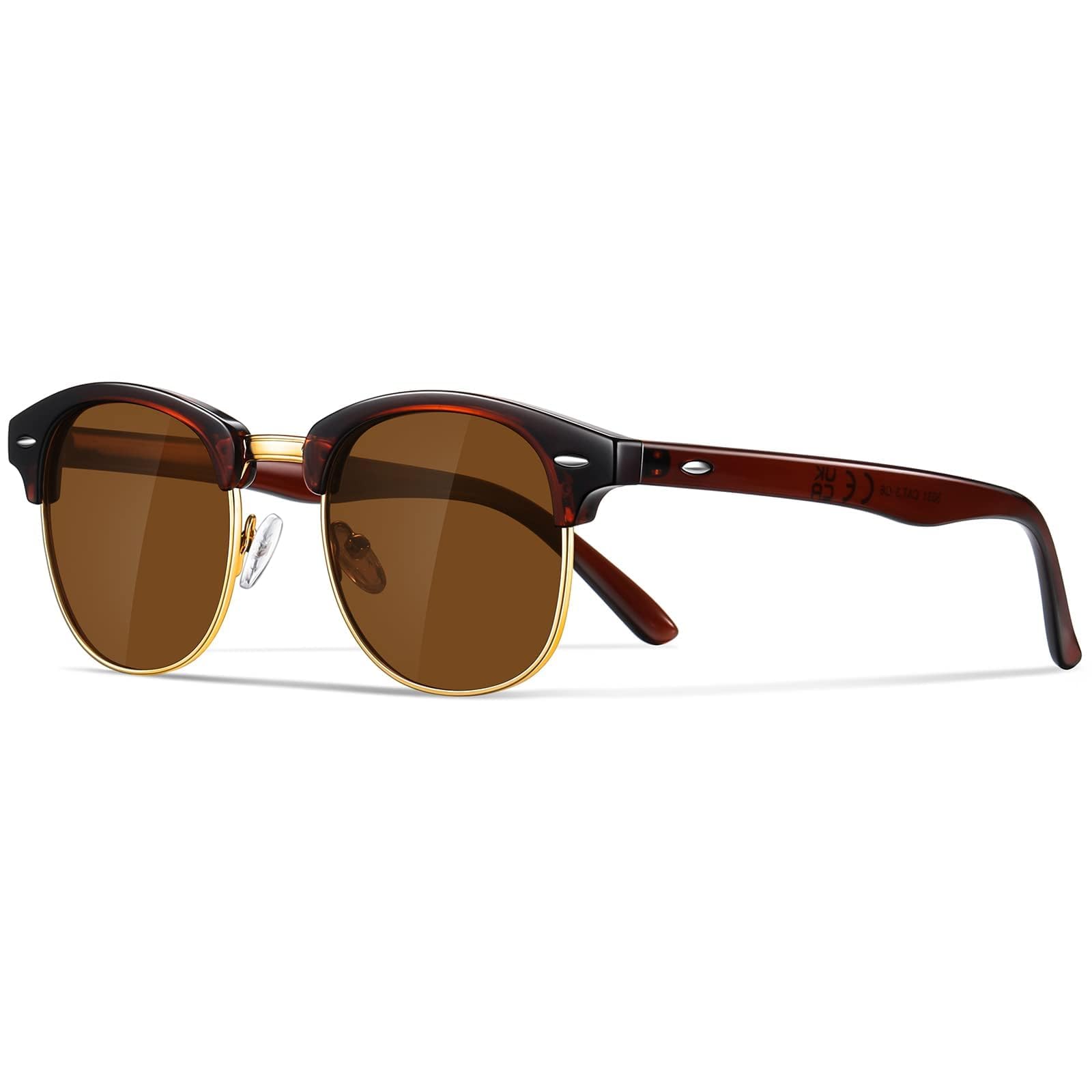 Neusaro Polarisierte-Halbrahmen-Sonnenbrille Herren Damen Retro | UV Schutz Klassisch Sonnenbrillen,Ideal für Autofahren Reisen und Camping