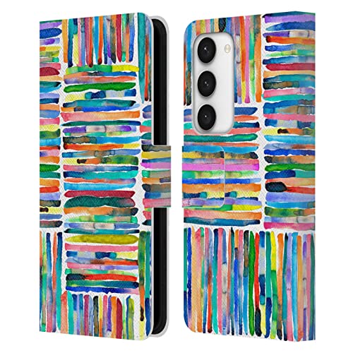 Étui en cuir Galaxy S23 5G idéal pour voyager léger avec le motif Ninola rayé