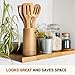 Wooden Bamboo Cooking Utensils Set - 8pcs Kitchen Utensil Set with Holder - Wooden Spoons for Cooking & Nonstick Cookware - Easy to Clean - Great Gift for Friends & Family