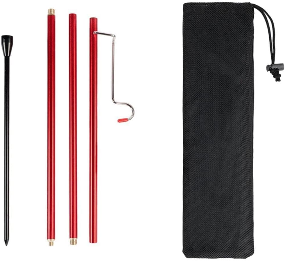 Portable Lantern Stand Pole for Camping & Fishing, Weight Aluminum Alloy, Easy Installation, Outdoor Travel Accessory - Red