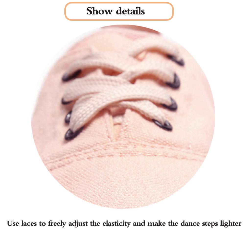 MNSSRN-MM Negro de Suela Blanda Zapatos de Ballet, señoras de Peso Ligero Antideslizante cómoda Respirable con Cordones de los Zapatos del Profesor Zapatos de Jazz Danza de Vientre Zapatos,Negro,43