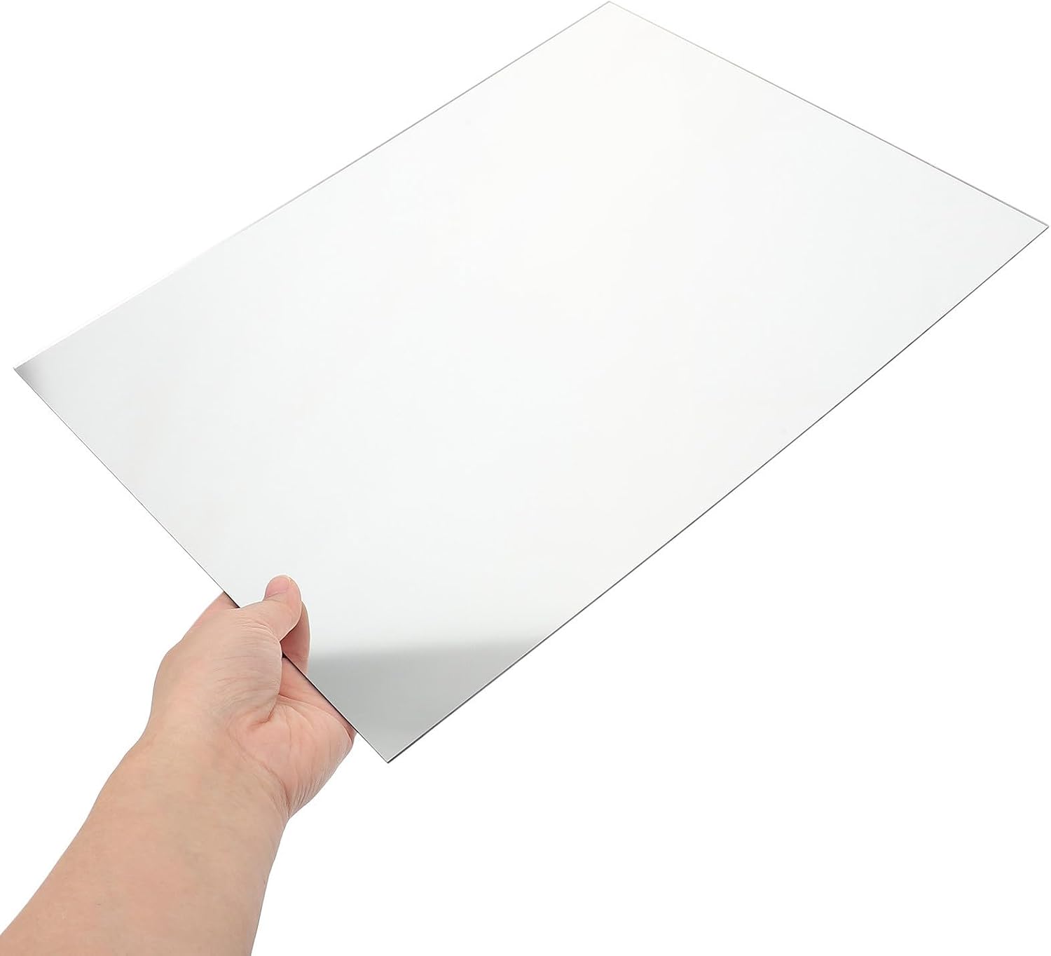 2pcs Self-Adhesive Acrylic Mirror Tiles 16x12 Inches Silver Wall Mirrors for Gyms and Commercial Settings Flexible Sheets that Can be Arranged Freely