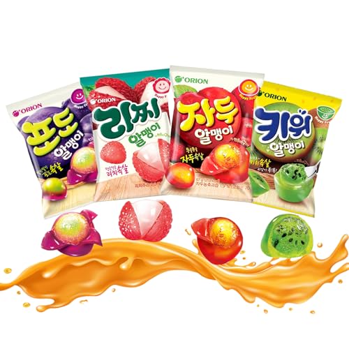 Fruit Peelable Candy - 4D peelable Gummies, 9.46oz Jelly Filled Gummies, Gluten Free Individually Wrapped Korean Snacks, Sweet Crystal Fudge for Party Father's Day Gifts (4 Bags)