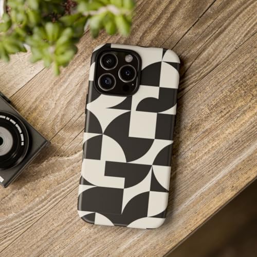 Coque rigide iPhone 16 Pro Max motif géométrique pour le bureau et sorties