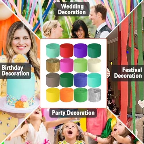 Image of Burgundy Crepe Paper Streamers 8 Rolls, Party Streamers for Birthday Wedding Baby Bridal Shower Decorations Halloween Christmas Craft Supplies (1.8 Inch x 82 Ft /Roll, 656ft)