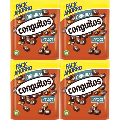 Conguitos chocolate negro doypack 1,4 kg : 4 bolsas de 350g c/u