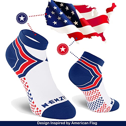 Image of NEWZILL Ankle Compression Socks for Men & Women, Cushioned Low Cut Compression Running Socks with Ankle Support