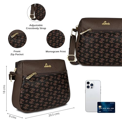 Image of Lavie Women's Mono LL Farah Crossbody Sling Bag | Ladies Purse Handbag | Gift for Women