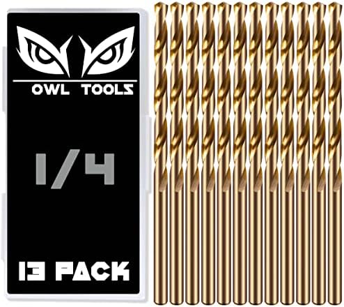 1/4" Cobalt Drill Bits - 13 Pack of M35 Cobalt Drill Bits with Storage Case - Perfect Drill Bits for Metal, Hardened & Stainless Steel, Cast Iron, and More!