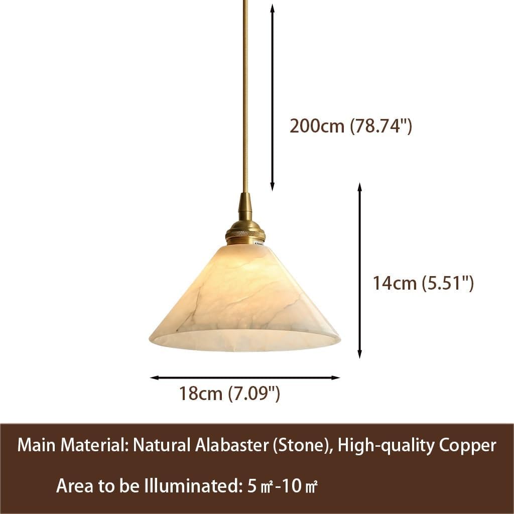 Lampada a sospensione moderna, lampada in pietra naturale in ottone