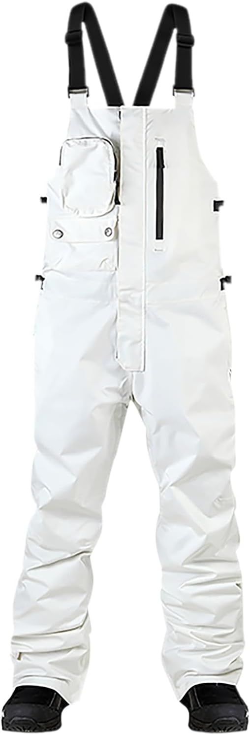 Mens Snow Pants Waterproof Warm Snowboard Bibs Windproof Winter Ski Jumpsuit Baggy Ski Bib Overalls