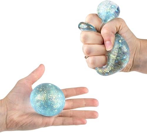 Miniatura 2 de Bola de azúcar exprimible sensorial antiestrés de 2.4 pulgadas, 6 unidades (purpurina)