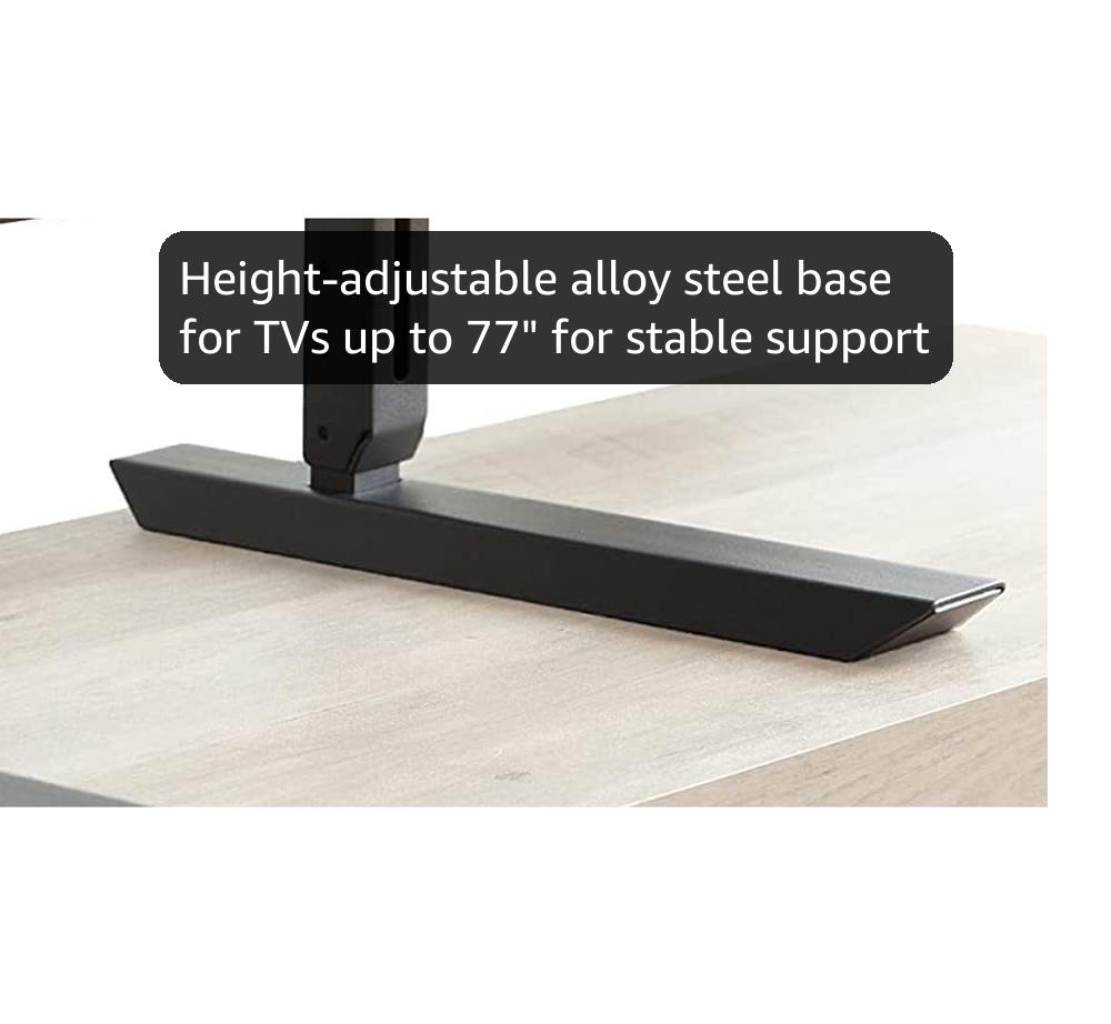 ECHOGEAR Universal TV Stand - Fits 49” to 77” TVs up to 100lbs - Adjustable Height & Wobble-Free Design - Flat Base Compatible with Soundbars