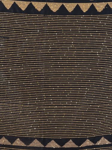 Image of Handloom Muslin Tissue Jamdani Cotton Silk Saree with Sequins Blouse