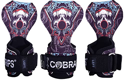 Image of Cobra Grips Weight Lifting Gloves with Adjustable Neoprene Padded Wrist Wraps - Heavy Duty Alternative to Power Lifting Hooks for Deadlifts
