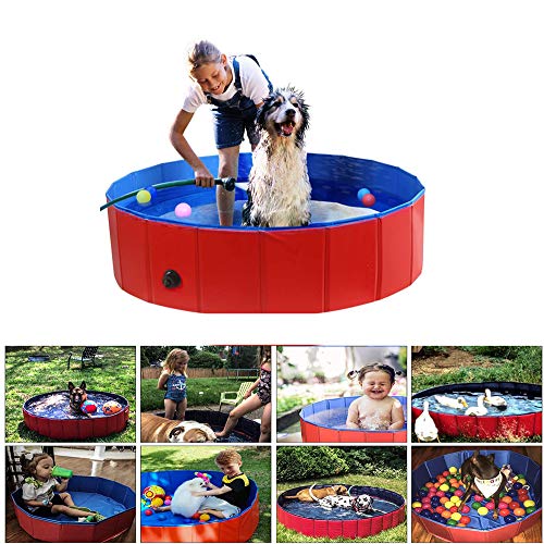 Preisvergleich Produktbild Hundepools,Hund Pool Haustier Pool Beweglich Faltbare Schwimmbad Hund Katze Badewanne Badewanne Spüle Haustier Pool Und EIN Kinderbecken Im Garten,120 * 30cm