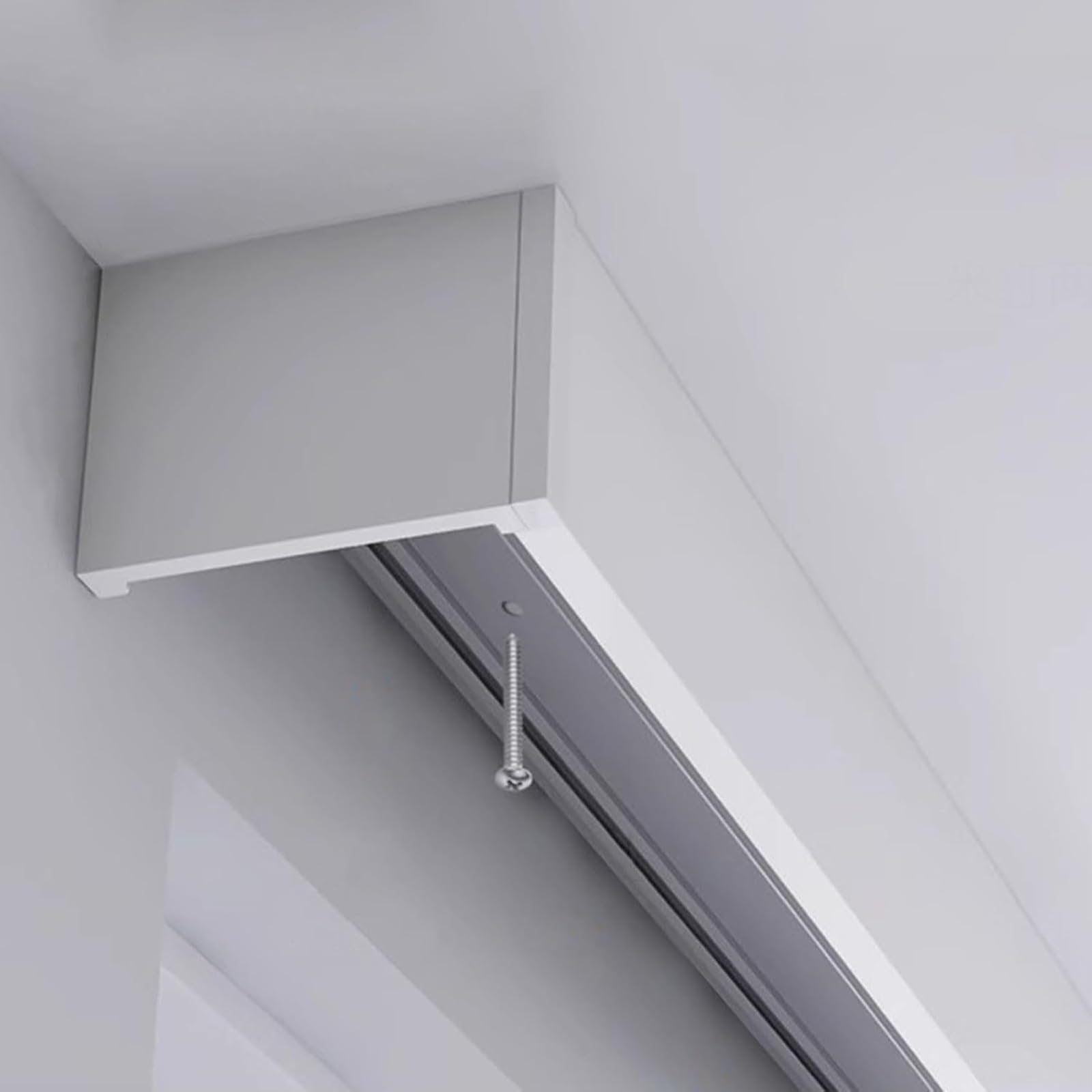 Akcesoria dekoracyjne do domu, pudełko na zasłony trzy w jednym, karnisz do sufitu i ściany, karnisz ze stopu aluminium średnie
