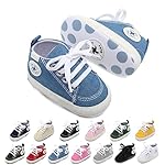Baby Girls Boys Shoes Soft Anti-Slip Sole Newborn First Walkers High Top Canvas Denim Unisex Infant Sneaker