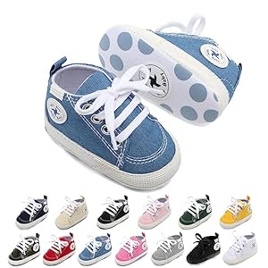 Baby Girls Boys Shoes Soft Anti-Slip Sole Newborn First Walkers High Top Canvas Denim Unisex Infant Sneaker