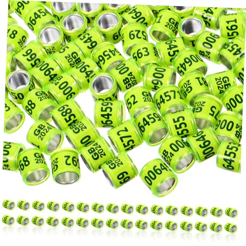 ibasenice 100pcs Bird Leg Bands Pigeon Foot Rings for Racing Pigeons Parrots Chickens and Other Birds Easy to Use Lightweight Material Bright Colors for Easy Identification