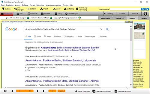 GS Ansichtskarten-Verwaltung 6 - Software zur Verwaltung von Ansichtskarten - Datenbank Programm zur Ansichtskartenverwaltung - Image 5