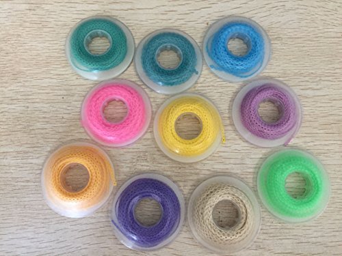 SDent 1 Pack = 10 Spools Dental Orthodontic Power Chains Rubber Elastic Short Style Color Randomly