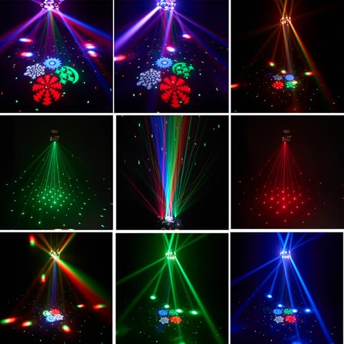 Image of Moving Head DJ Lights 180W LED with 4 Rotating Head,16X10W RGBW 4-in-1 Multiple Effects Changing,21CH DMX-512 /Sound Activated for Christmas KTV Wedding