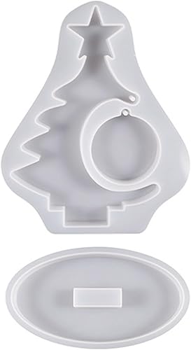 Miniatura 1 de Moldes de silicona para marco de fotos de árbol de Navidad, con soporte, moldes de resina epoxi de cristal para decoración de escritorio, decoración