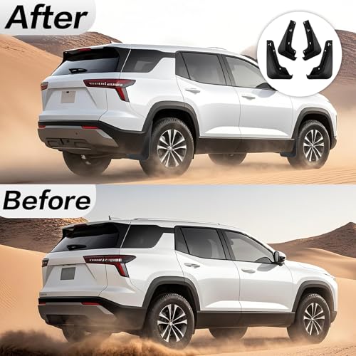 Image of PSLER Fit for Equinox ACTIV /LT /RS 2024 2025 Mud Flaps Set of 4PCS Mud Guard Kit Splash Guards Mudguards Mudflaps with Hardware Kits Front and Rear for Equinox Accessories（Not for EV Model）