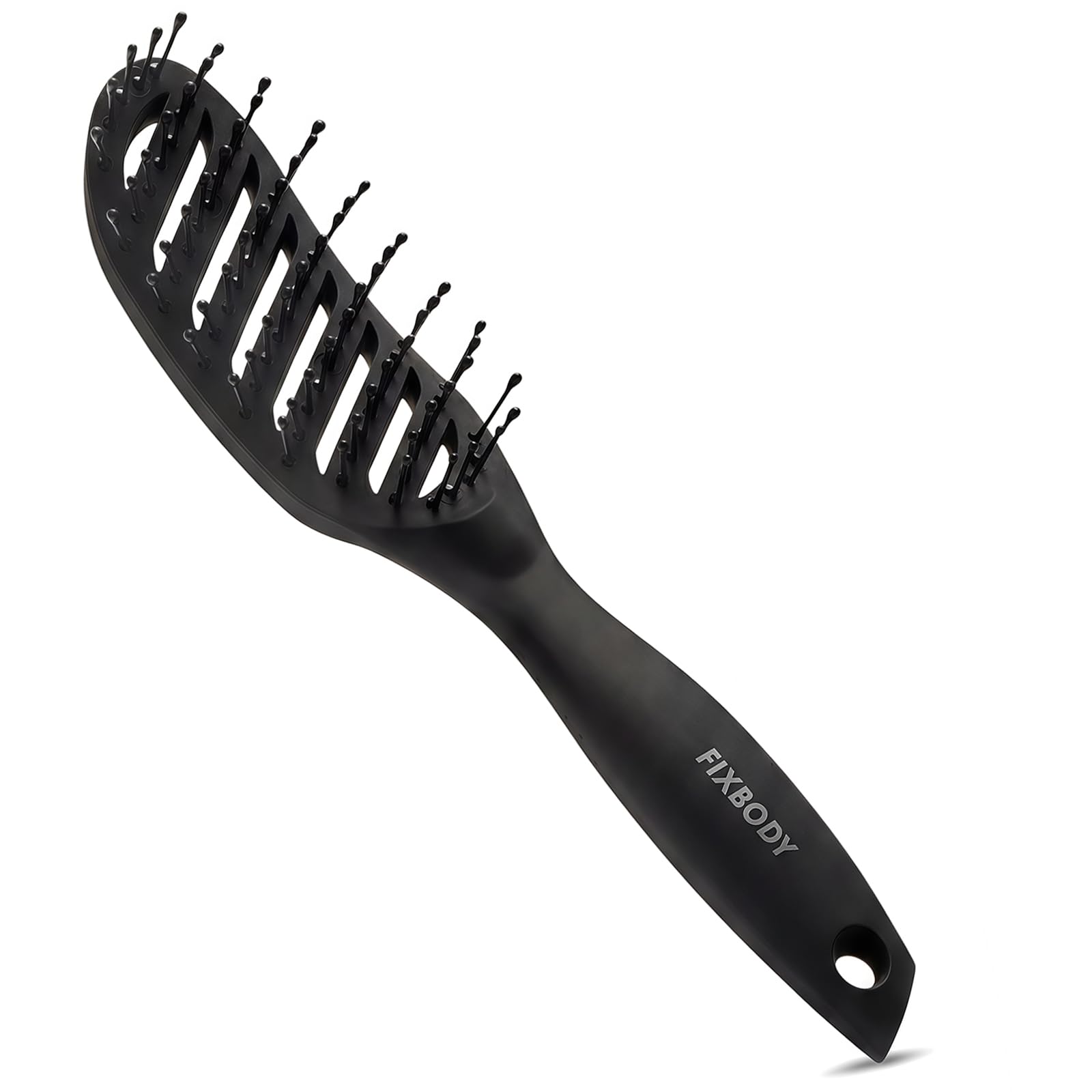 Curved Vent Detangling Hair Brush for Blow Drying,Styling,Solon&Smoothing Black