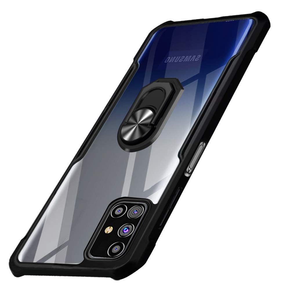 TheGiftKart Back Cover Case for Samsung Galaxy M31s (Shockproof | Crystal Clear | Hybrid TPU & PC | Transparent Back | Black Bumper) (B08KXQGJ1J) Amazon Price History, Amazon Price Tracker