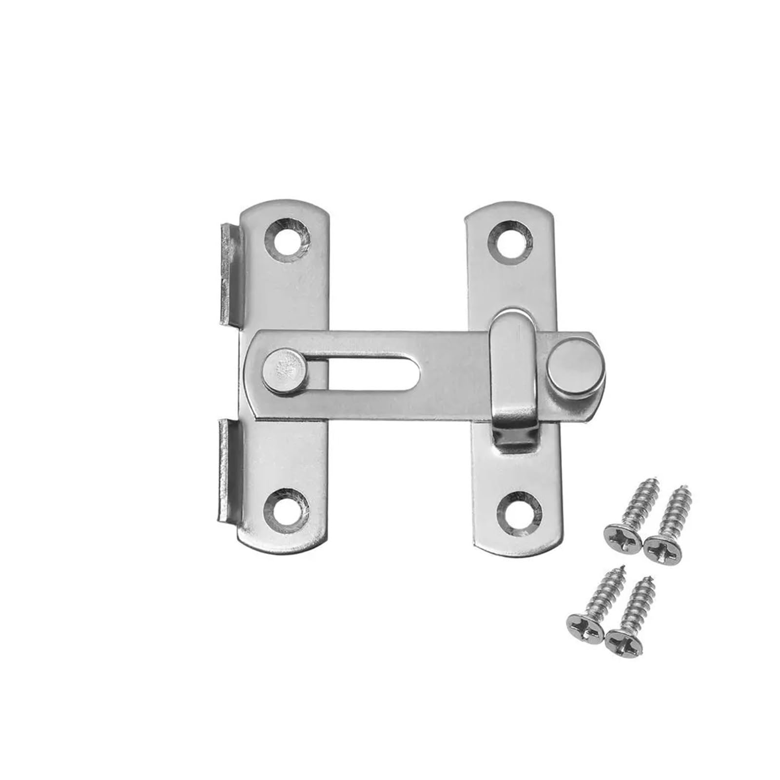 Hasp and Staple, Door Padlock Hasp Stainless Steel Multicolor Silent Window Catch Cabinet Bolt(Silver,3inch)