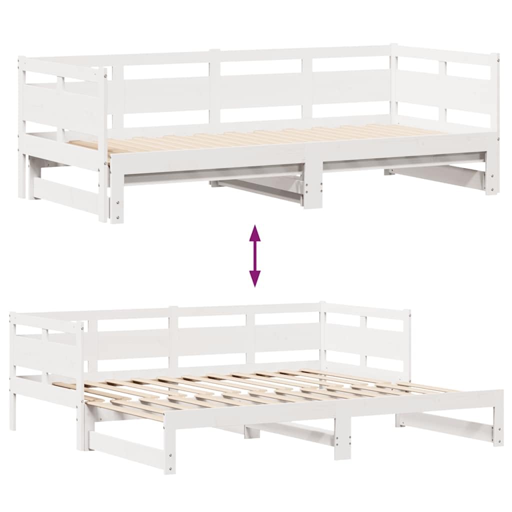 vidaXL Sofá Cama Nido con cajones sin colchón Blanco 90x190 cm