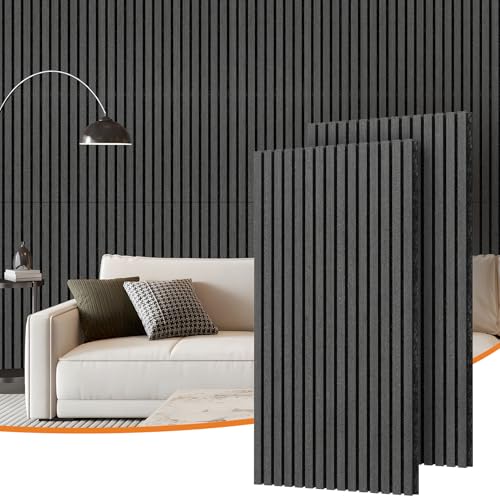 MaxGear Wood Slat Acoustic Wall Panels, 2 Pack 47.2" x