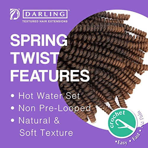 Darling Spring Twist 8X Crochet Hair Extensions (4 Packs, 2 Per Pack), Bomb Twist, Natural And Soft Texture, Afro Curly 2X Per Pack, 24 Inch, 1/30 #TOP3