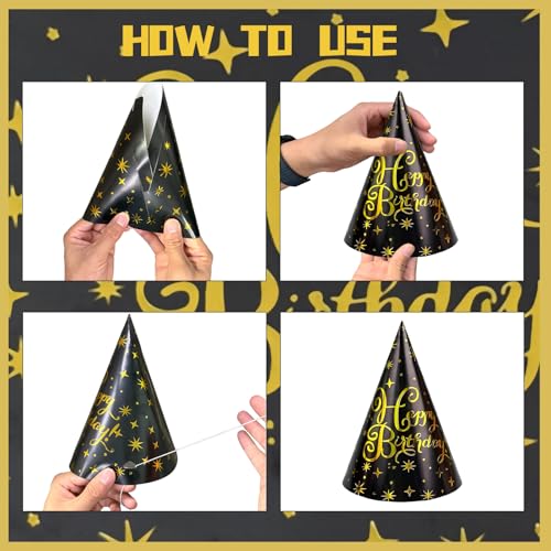 Save 50% on Black & Gold Birthday Decorations Set - Image 4