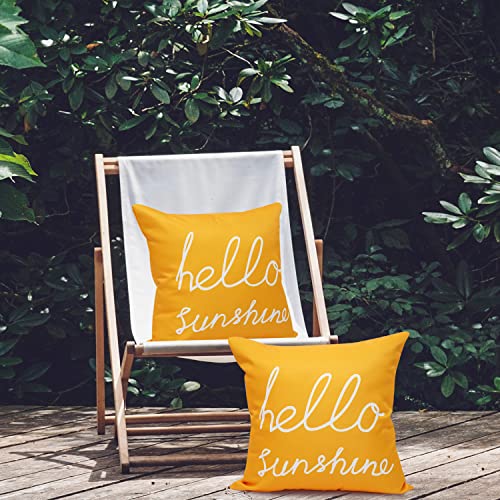 Jyvncz Waterproof Outdoor Pillow Covers 18X18 Inch Set Of 2 Yellow Decorative Throw Pillows For Patio Furniture Cushions Couch (Yellow A ) #TOP3
