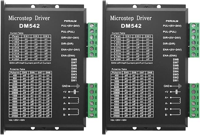 Dm542 - Driver per motore passo-passo 5,6 A, Dm542, 2 fasi, Dc 18-48 V, 57/86 Stepper Motor Driver Peak 4,2a