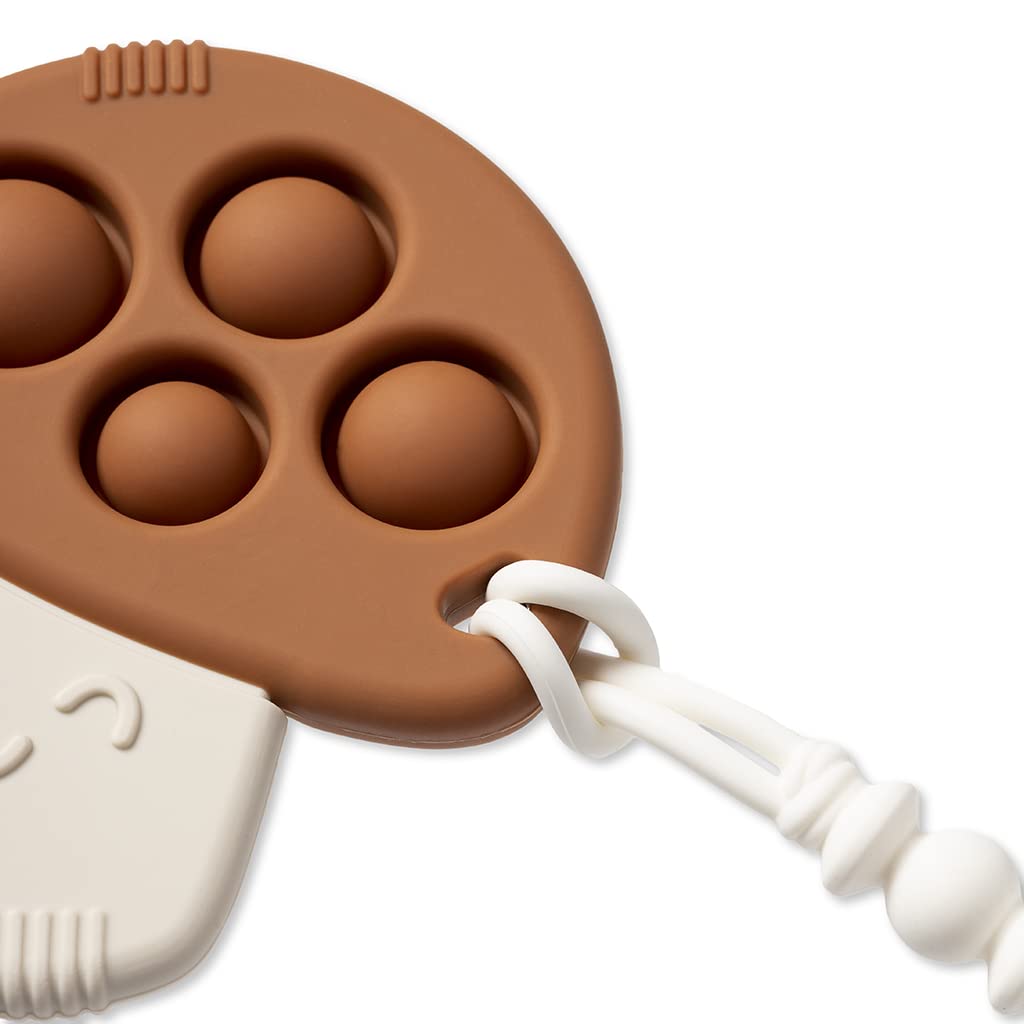 Itzy Ritzy Sensory Popper Toy for Babies - Itzy Pop Features Raised Textures to Soothe Sore Gums, Relieve Stress & Improve Motor Skills - Baby & Toddler Fidget Toy for 3 Months & Up (Mushroom)