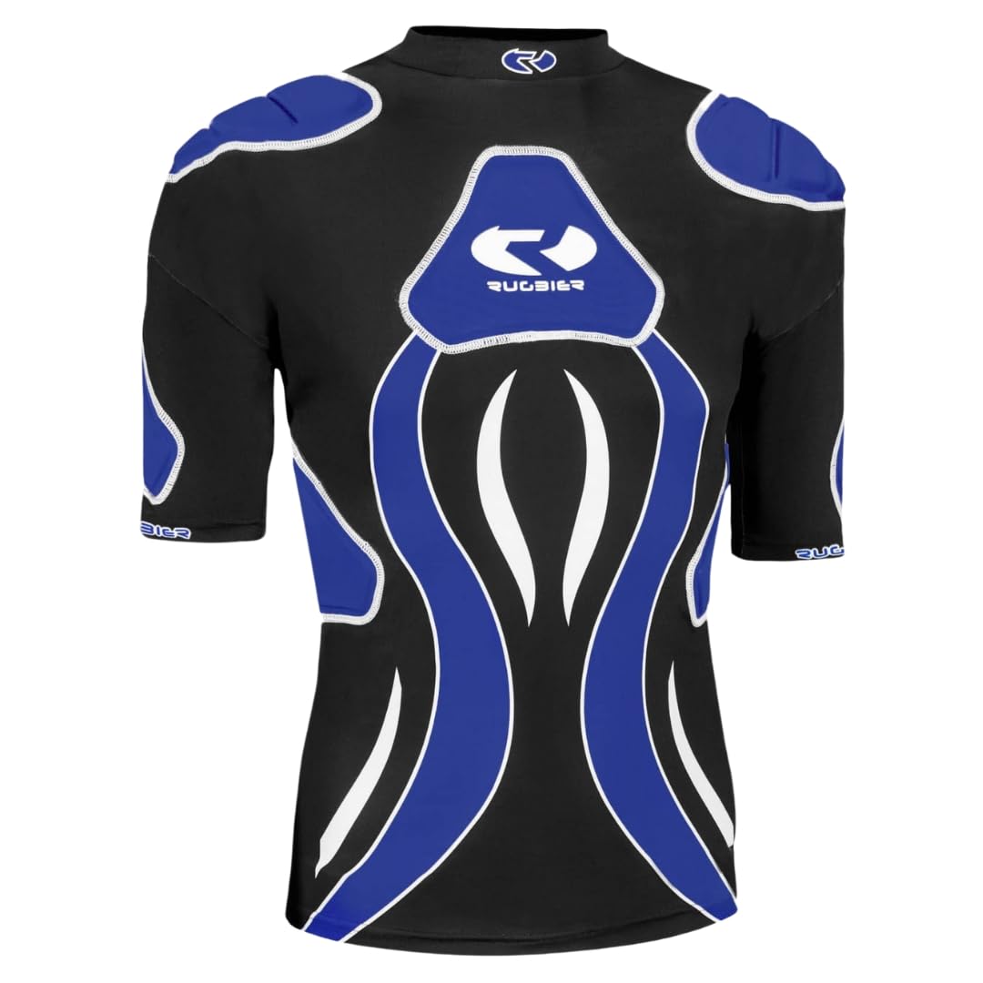 Épaulière de Rugby Professionnelle pour Hommes - Modèle Vulcano Bleu/Noir – Protection de Rugby Rembourrée - Catégories Masculines