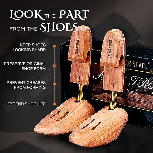 Cedar Space Wooden Shoe Stretcher Tree, 6.5-14 Sizes Cedar Wood Shoe Trees,2/4PC Shoe Stretcher for Men, Sneakers,Boots4