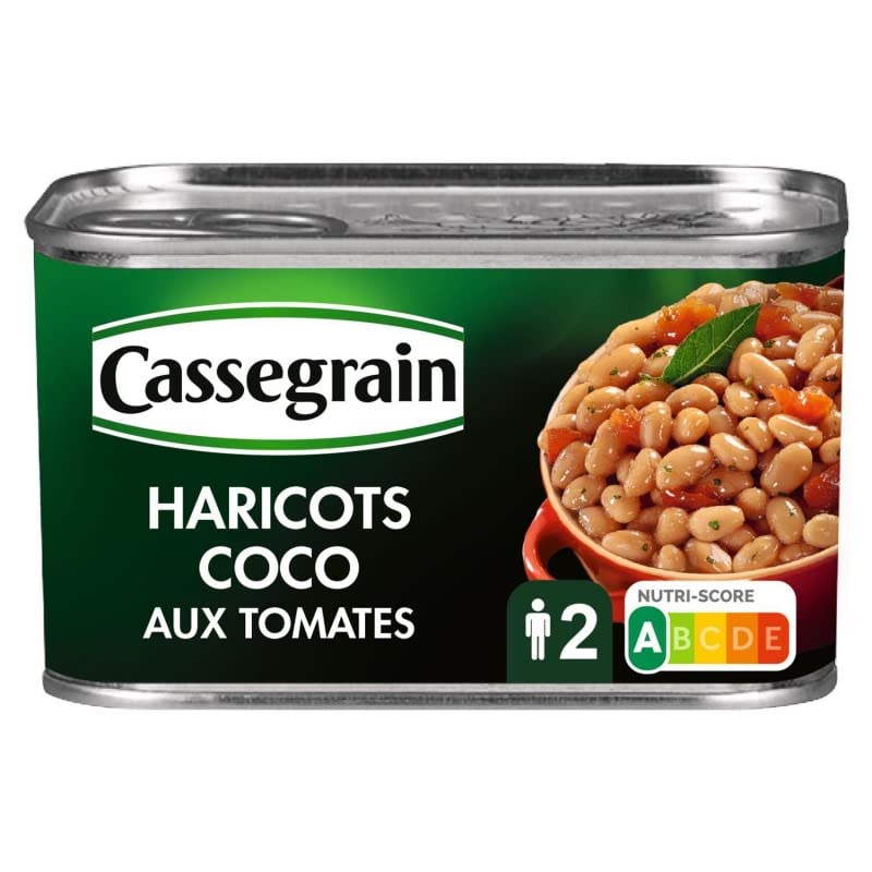Cassegrain - Los Frijoles Cocidos Coco Tomates A 435 G - Lot De 4 - Precio Por Lote - Entrega Rápida
