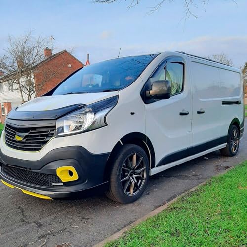 Oneway Jeu d'enjoliveurs de passage de roue compatible avec Renault Trafic 2014- & Opel Vivaro 2014-2018 (Chassis longue) - Noir brillant