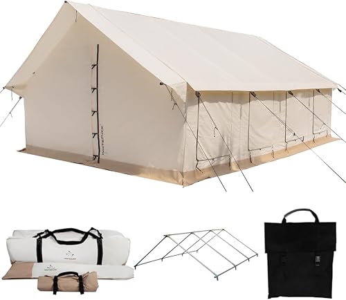 WHITEDUCK Alpha Pro - Tienda de campaña de lona impermeable para 4 estaciones, para acampar y cazar, con marco de aluminio resistente y suelo de PVC