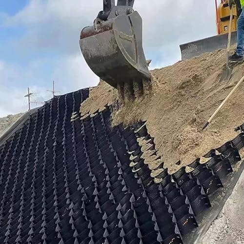 BTOIASYHF Ground Grid Pathway Stabilizer Grid, Pea Gravel Ground Grid for Steep Driveway/Slope Creek Bank, 2 Inch Soil Floor Paving Mesh Pavers Permeable(3x7 m/10x23 ft)-1