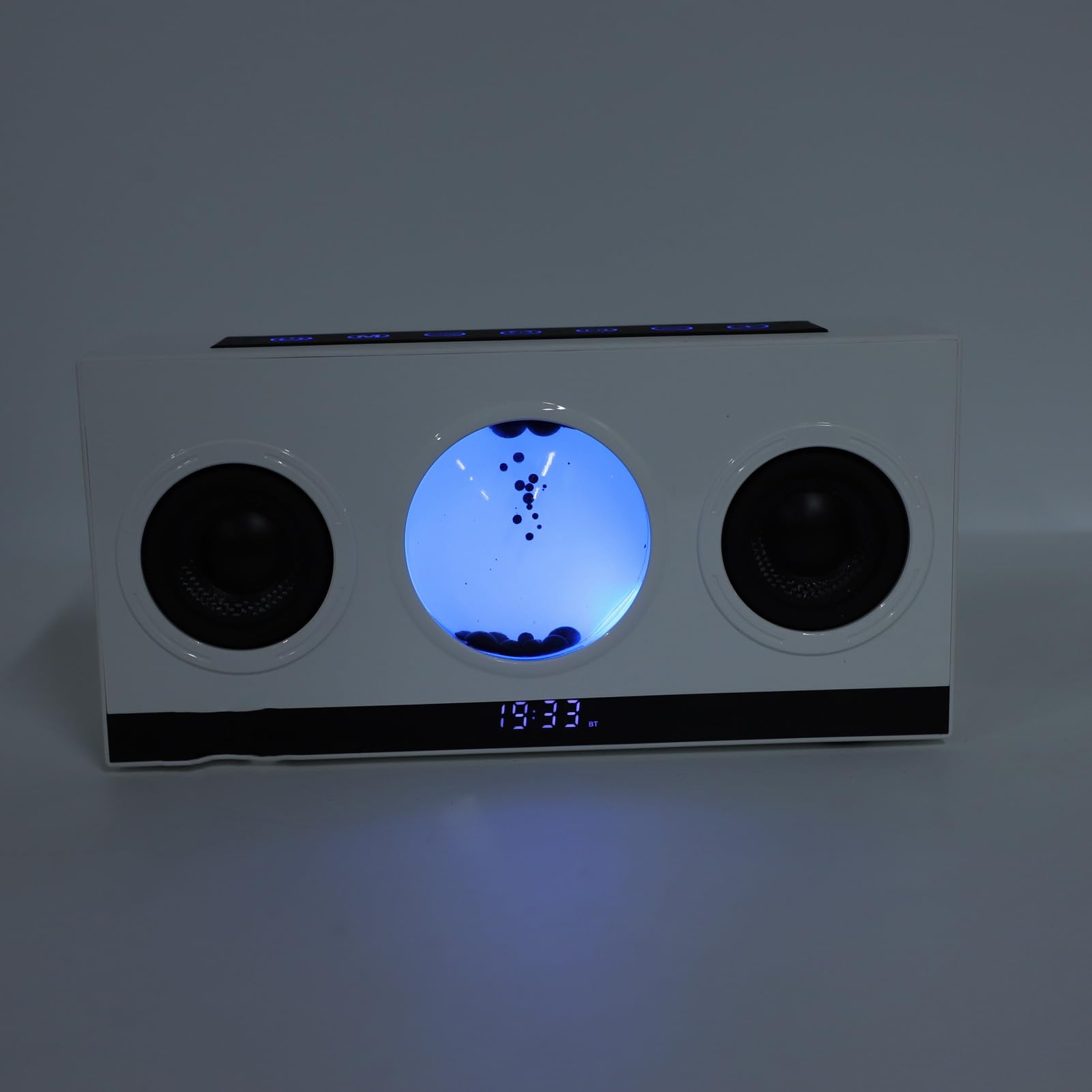 Fabater Altavoz con Fluido Magnético, Graves Profundos, Reloj Despertador Inteligente, Conexión Inalámbrica para Entretenimiento en el Hogar, Material Plástico (White)