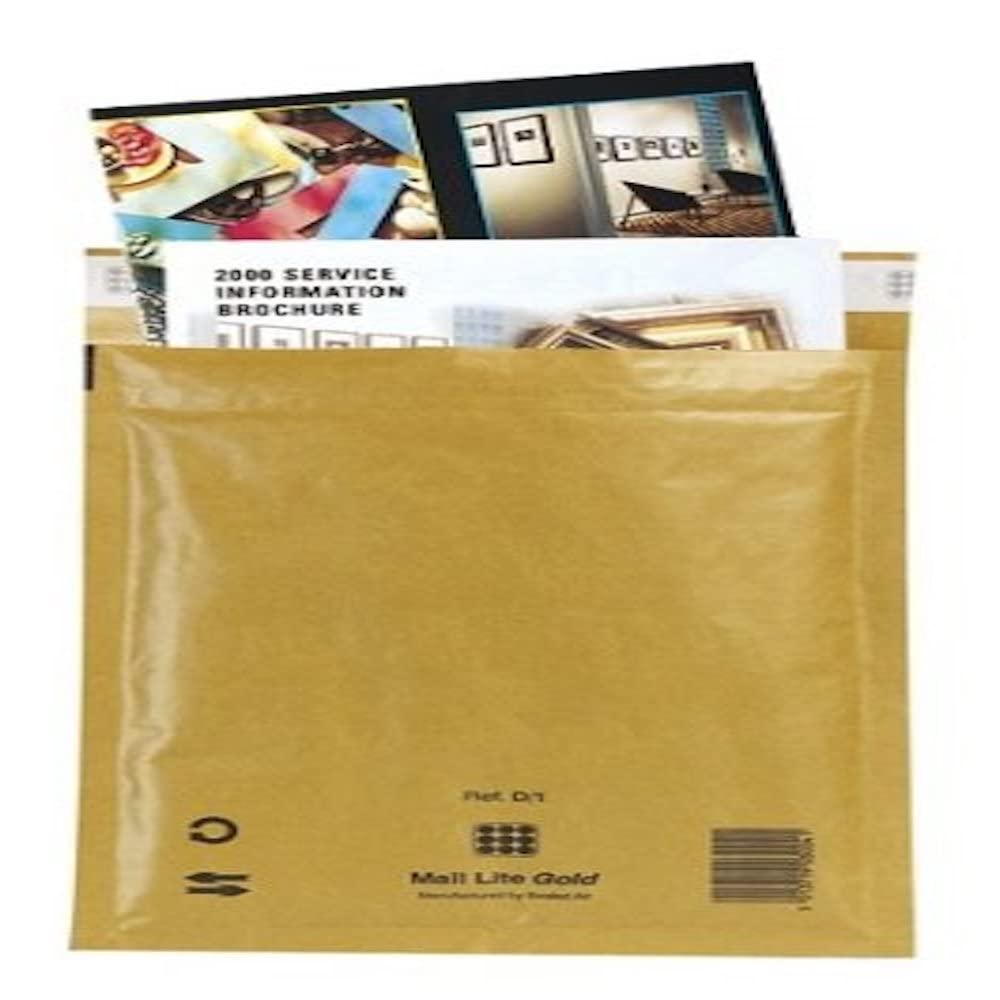 Mail Lite złote wyściełane torby pocztowe, rozmiar K/7, złoto, 365 mm x 476 mm, pudełko 50 sztuk